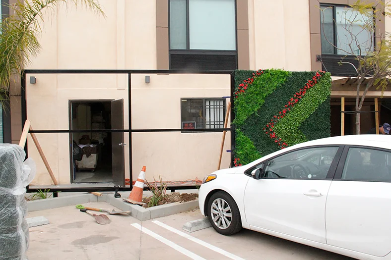 Living wall panel installation