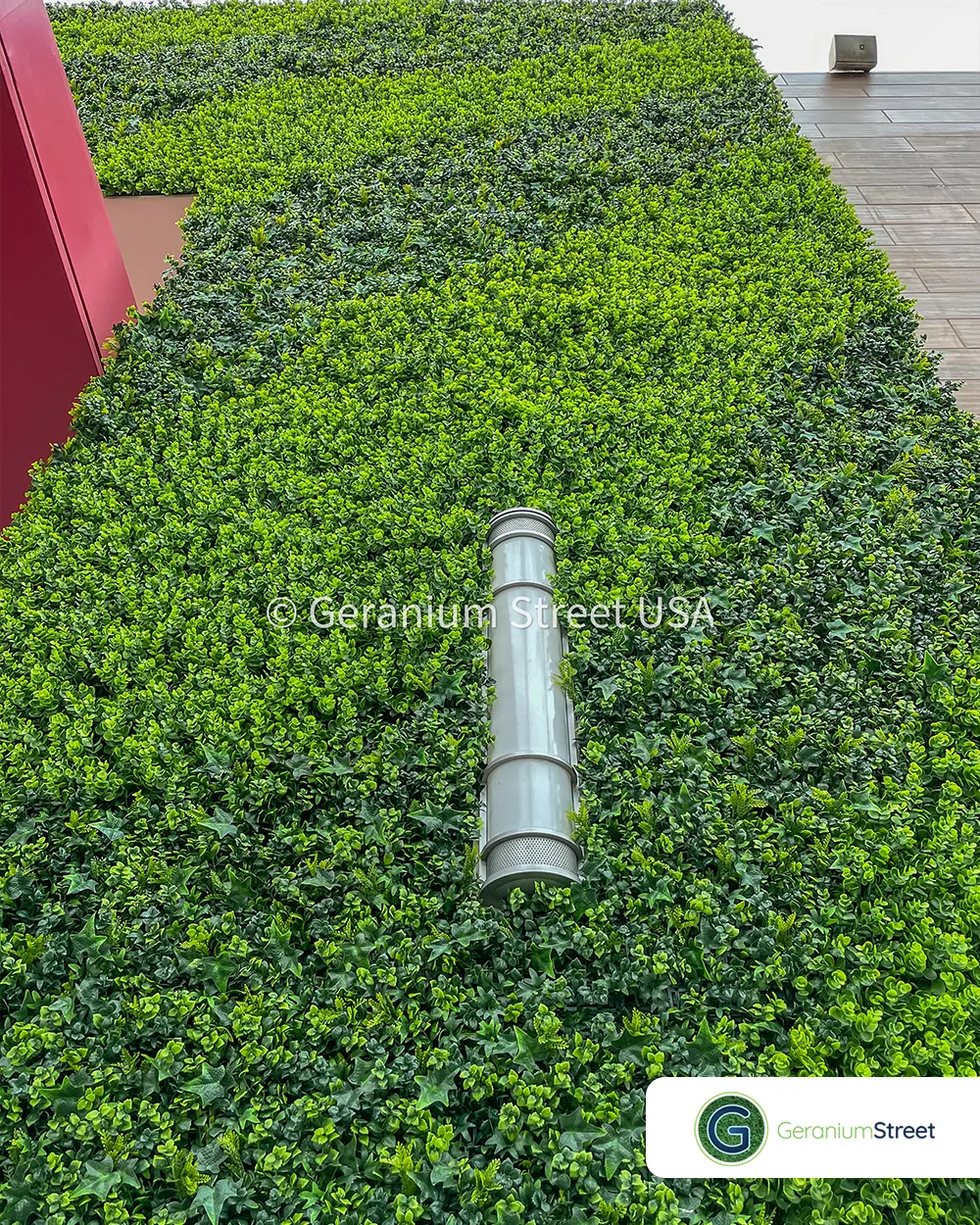 Custom artificial boxwood installation